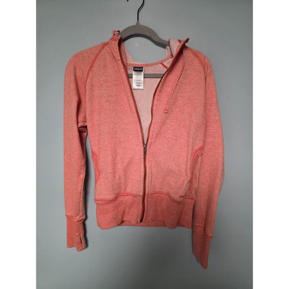 Patagonia Women’s Medium Cloud Stack Pink Zip Up Jacket Outdoor Hood Light Layer - Picture 2 of 8